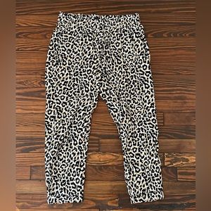 JCrew Factory Cropped Cheeta Linen Pants